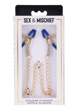 Load image into Gallery viewer, Sex and Mischief Cougar Chained Nipple Clamps