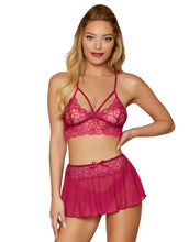 Load image into Gallery viewer, Lace Bralette w/ Matching Miniskirt
