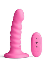 Load image into Gallery viewer, Colours Ribbed Rechargeable Silicone Vibrating Dildo with Remote Control
