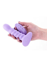 Load image into Gallery viewer, Colours Ribbed Rechargeable Silicone Vibrating Dildo with Remote Control

