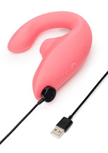 Load image into Gallery viewer, The Curve Silicone Vibrator with Clitoral Stimulator
